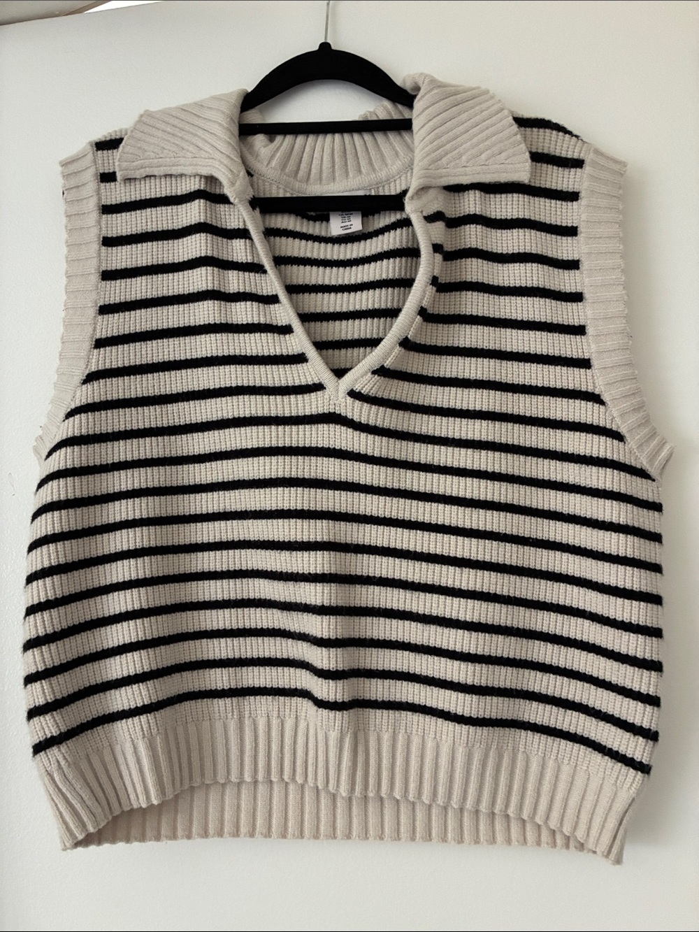 Sincerely Jules Black and Cream Striped Knit Top